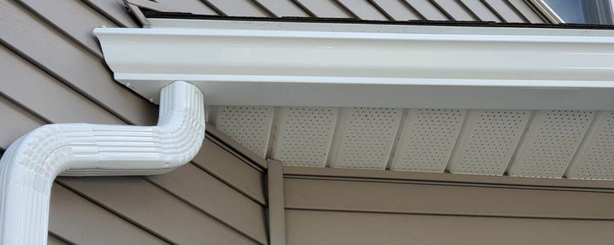 seamless gutters on a home in central Maine